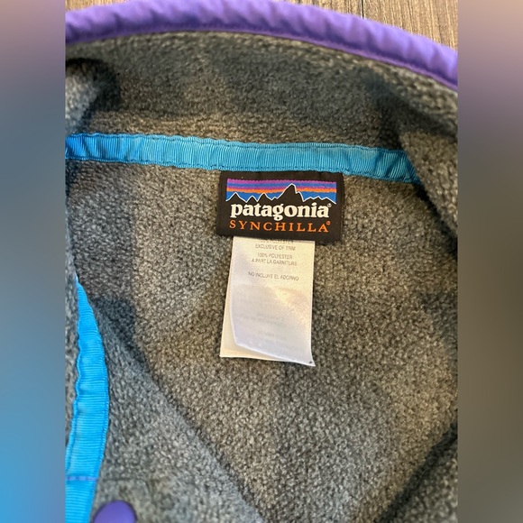 GUC Women’s Patagonia Synchilla Snap T Soft Fleece Grey Purple, Size: S Small - Picture 6 of 8